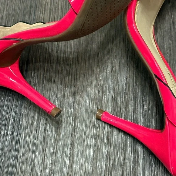 Jessica Simpson Pink Scallop Heels | Size 7M / 37 | Strappy Open Toe - Picture 10 of 12